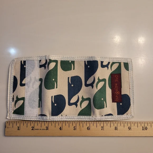 BUNGALOW 360 "Whales" Natural Canvas & Eco Friendly Ink Wallet Unisex - Picture 9 of 9